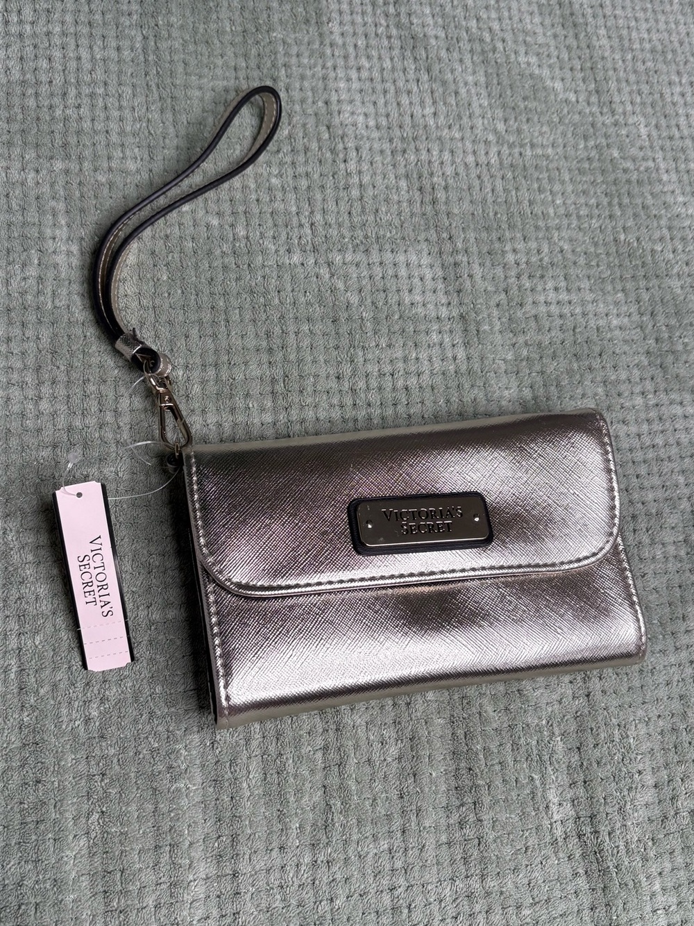 Victoria's Secret Metallic Wristlet Wallet - Silver